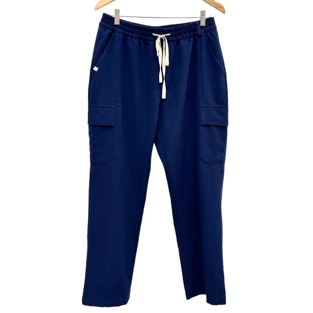 FIGS Technical Collection Medium Blue Thigh Flap Pockets Drawstring Scrub Pant